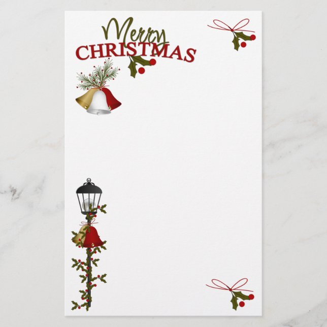 Merry Christmas Letter Stationery (Front)