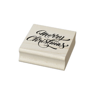 Merry Christmas lettering  Rubber Stamp