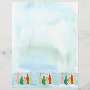 Merry Christmas Letters Mid Century Modern Trees Letterhead