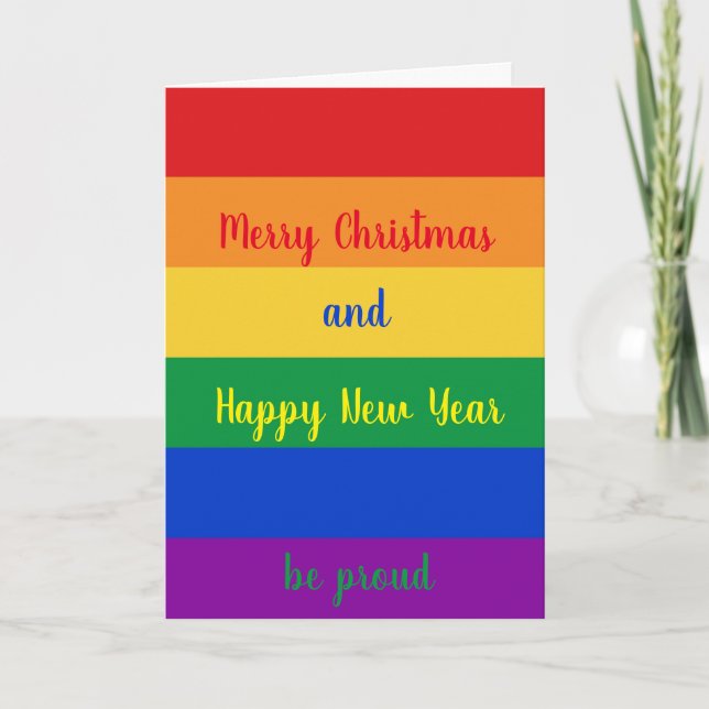 Merry Christmas LGBTQ  Holiday Card (Front)