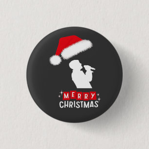 Merry Christmas Library Tree 1 Inch Round Button