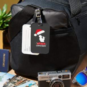 Merry Christmas Library Tree Luggage Tag
