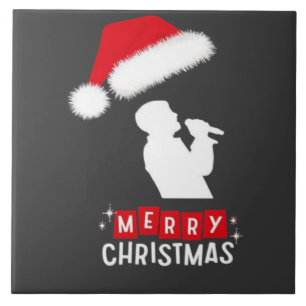 Merry Christmas Library Tree Tile