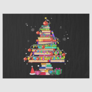 Merry Christmas Library Tree Tissue Paper