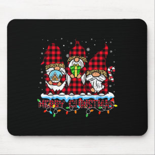 Merry Christmas Light Cute Gnome Family Matching G Mouse Pad