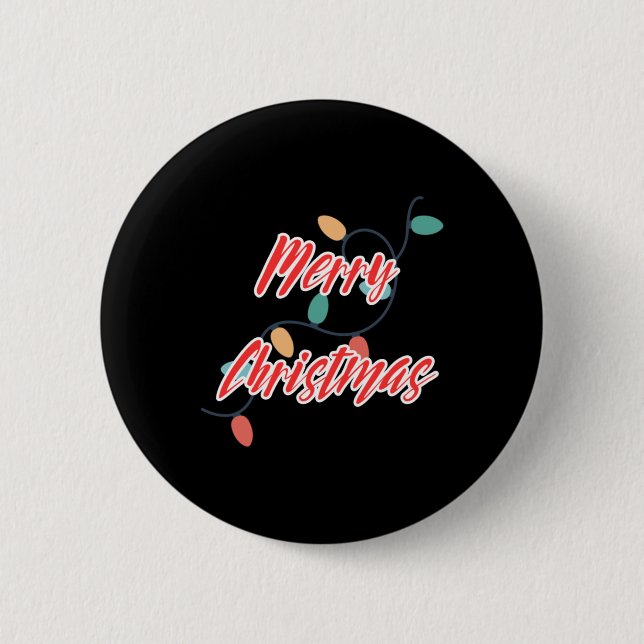 Merry Christmas Lights   2 Inch Round Button (Front)