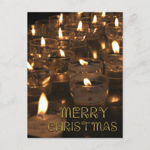 Merry Christmas Lights Candles Candlelight Holiday Postcard