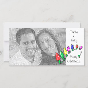 Merry Christmas Lights Customizable Photo Card