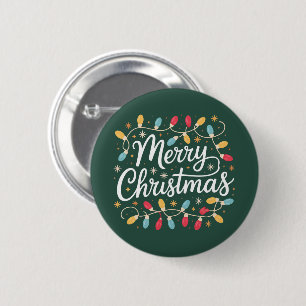 Merry Christmas Lights Funny Xmas Holiday 2 Inch Round Button