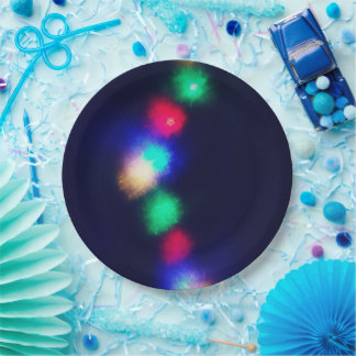 Merry Christmas Lights Paper Plate