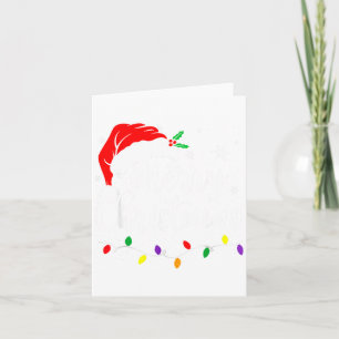 Merry Christmas Lights Red Santa Hat Xmas Family M Card