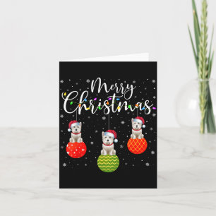 Merry Christmas Lights Santa Hat Westie Dog Ugly X Card