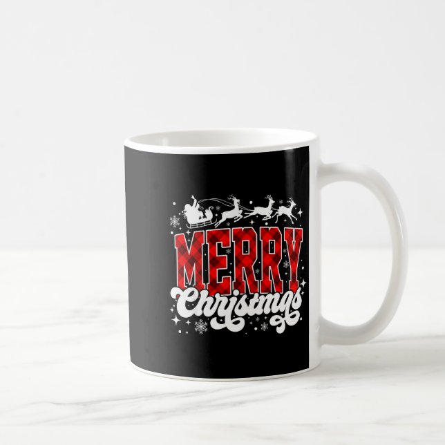 Merry Christmas Lights Santa Hat Xmas Family Match Coffee Mug (Right)