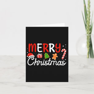 Merry Christmas Lights Santa Hat Xmas Family Men W Card