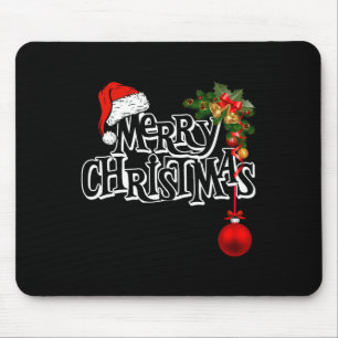 Merry Christmas Lights Santa Hat Xmas Family Men W Mouse Pad