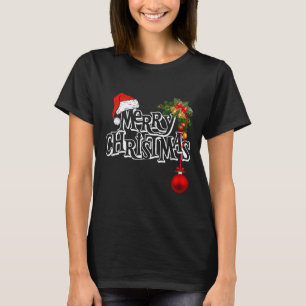 Merry Christmas Lights Santa Hat Xmas Family Men W T-Shirt