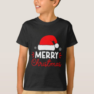 Merry Christmas Lights Santa Hat Xmas Family Men W T-Shirt