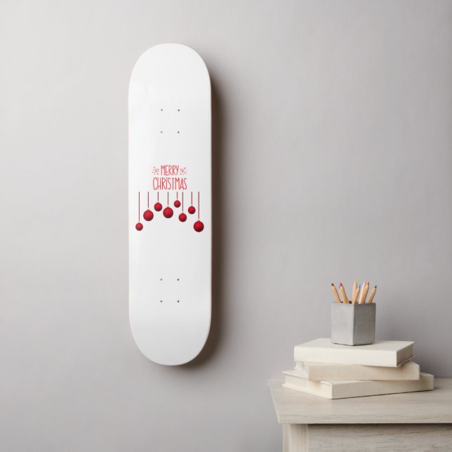 Merry Christmas Lights Skateboard (Wall Art)