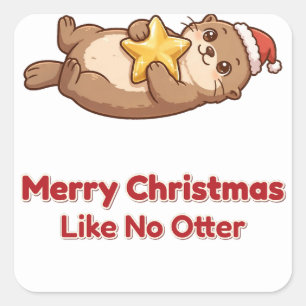 Merry Christmas Like No Otter Star Sticker