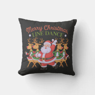 Merry Christmas Line Dance Celebrate the Season Throw Pillow
