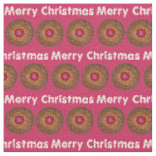 Merry Christmas Linzer Torte Cookie Holiday Baking Fabric