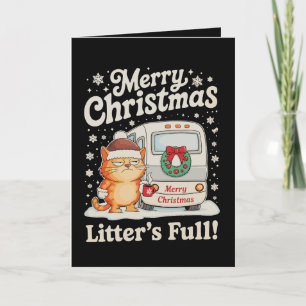Merry Christmas Litter’s Full Cat Xmas Holiday Card