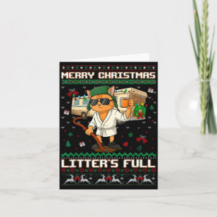 Merry Christmas Litter's Full Funny Cat Ugly Xmas  Card