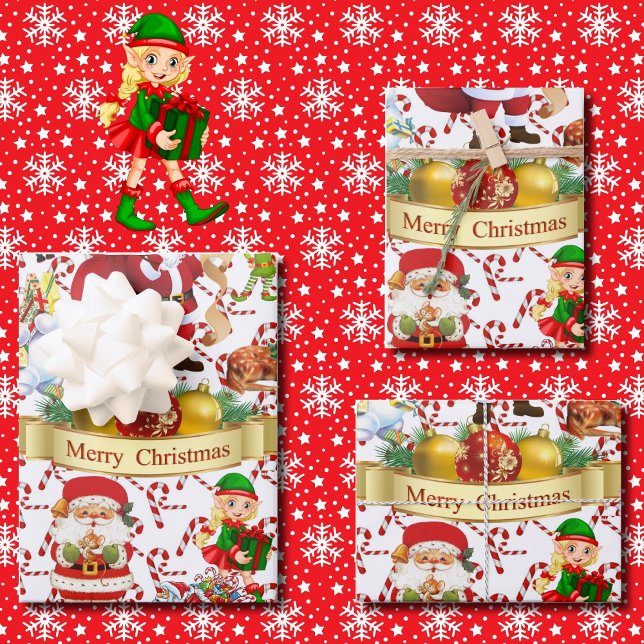 Merry Christmas Little Bit of Everything Jolly Wrapping Paper Sheet (Creator Uploaded)