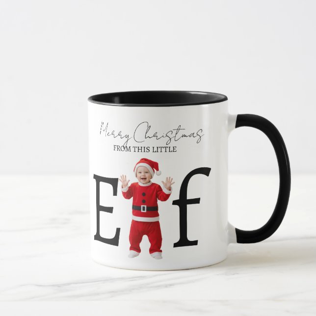 Merry Christmas Little Elf Baby Christmas Gift Mug (Right)