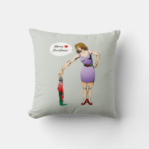 Merry Christmas Little Elf Throw Pillow