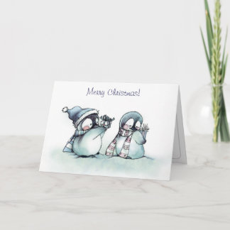 Merry Christmas - Little Penguins Holiday Card