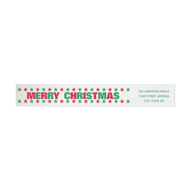 Merry Christmas -Long Return Address Label (Individual)