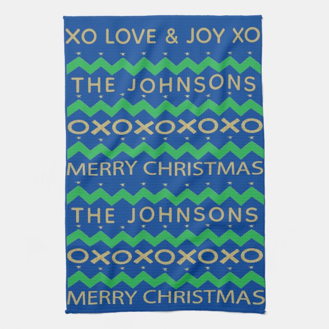 Merry Christmas Love and Joy Kitchen Towel (Vertical)