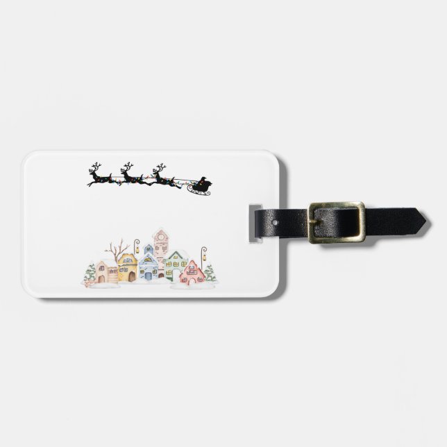 Merry Christmas Luggage Tag (Front Horizontal)