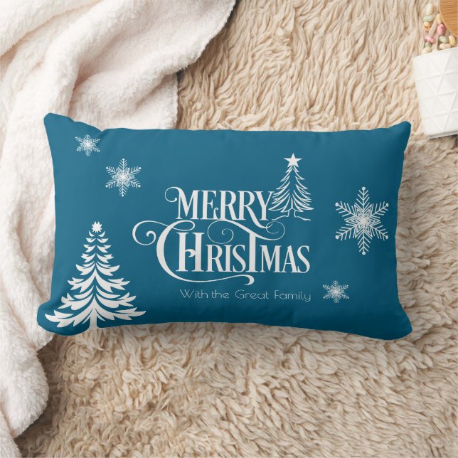 Merry Christmas Lumbar Pillow (Blanket)