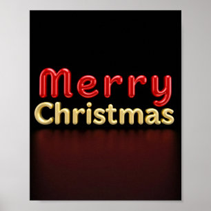 Merry Christmas Luxury Typography Poster Paper 02