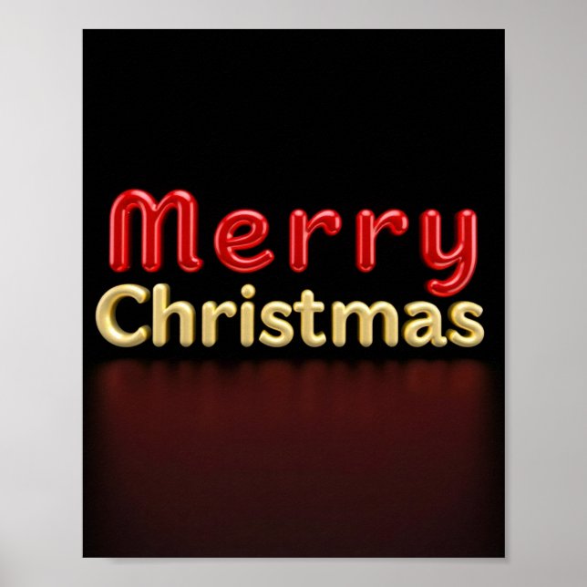 Merry Christmas Luxury Typography Poster Paper 02 (Front)
