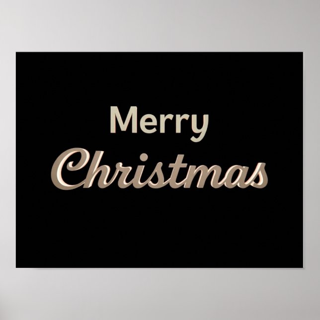 Merry Christmas Luxury Typography Poster Paper H01 (Front)