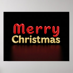 Merry Christmas Luxury Typography Poster Paper H02