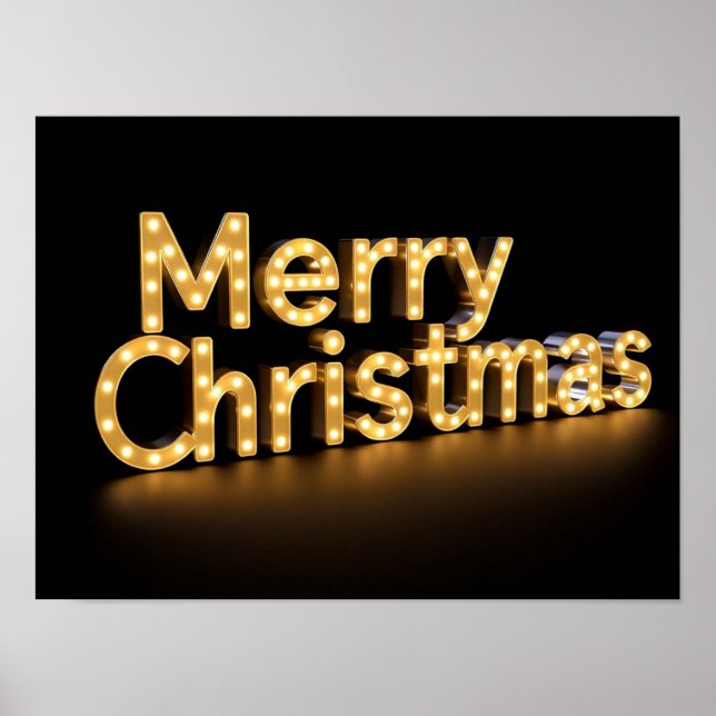 Merry Christmas Luxury Typography Poster Paper H03 (Front)