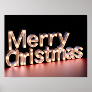 Merry Christmas Luxury Typography Poster Paper H06