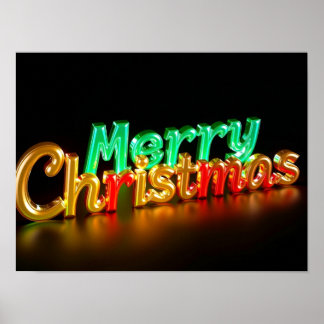 Merry Christmas Luxury Typography Poster Paper H06