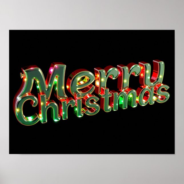 Merry Christmas Luxury Typography Poster Paper H09 (Front)