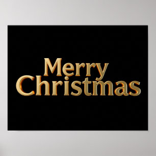 Merry Christmas Luxury Typography Poster Paper H11