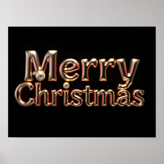 Merry Christmas Luxury Typography Poster Paper H12 (Front)