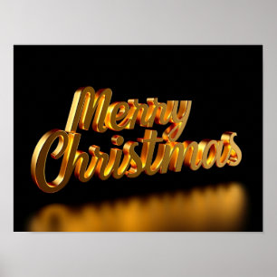 Merry Christmas Luxury Typography Poster Paper H13