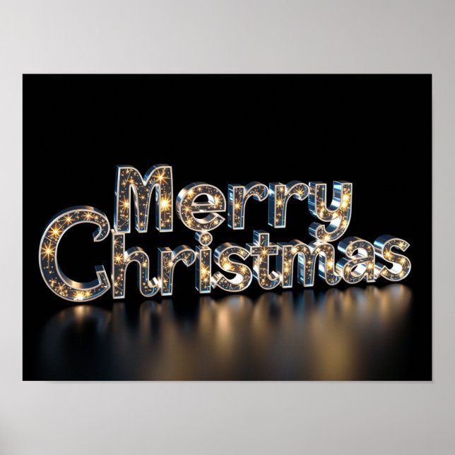 Merry Christmas Luxury Typography Poster Paper H15 (Front)