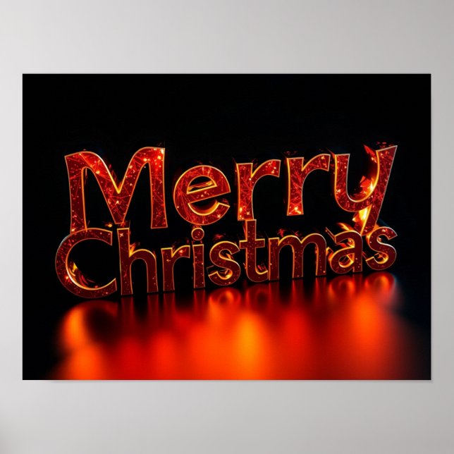 Merry Christmas Luxury Typography Poster Paper H20 (Front)