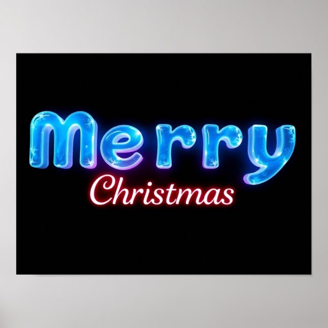 Merry Christmas Luxury Typography Poster Paper H22 (Front)