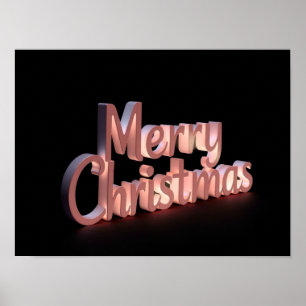 Merry Christmas Luxury Typography Poster Paper H23